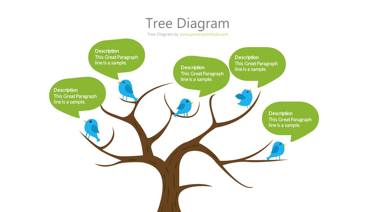 Creative Tree Diagram for PowerPoint Template and infographic