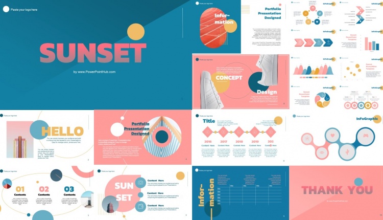 This sunset PowerPoint template will mark audiences’ eyes on the slides with a cute pastel sunset background