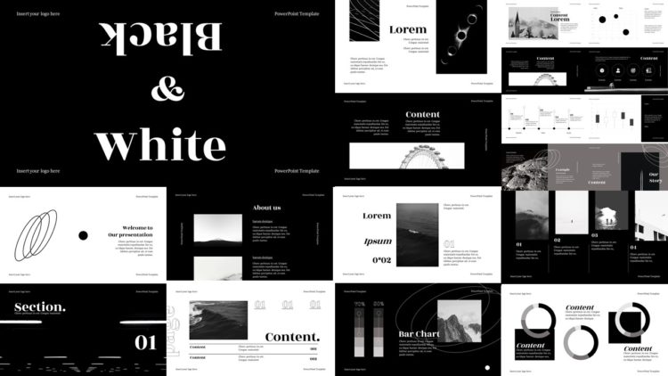 Black And White PowerPoint Template - Powerpoint Hub