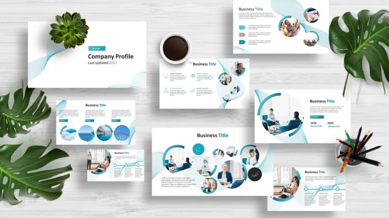 ฟรี PowerPoint Template สีฟ้าดูเรียบง่ายสำหรับธุรกิจหรือองค์กรที่ต้องการความน่าเชื่อถือ