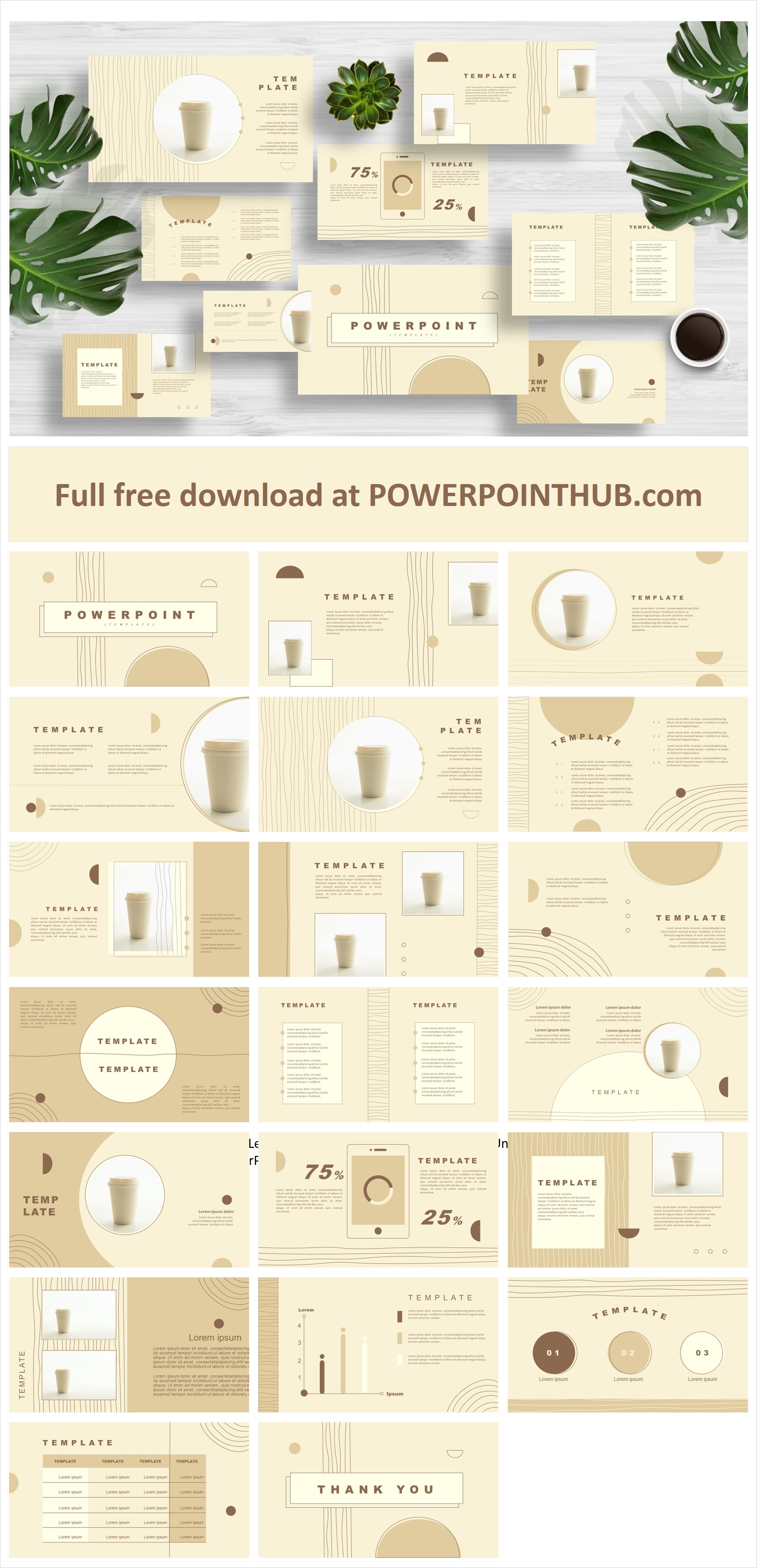 Brown Minimal - Free PowerPoint Template with yellow and brown colors. This is multipurpose purpose presentation that helps you impress your audience.