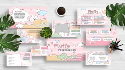 ฟรีดาวน์โหลดพาวเวอร์พอยเทมเพลตน่ารักๆ สีหวานๆ แบบพาสเทล  ตะมุตะมิ  นุ่มนวลเหมือนปุยนุ่น  แค่ได้เห็นก็หลงรัก  ให้ใครๆก็หลงรักสไลด์น่ารักๆ ของคุณ