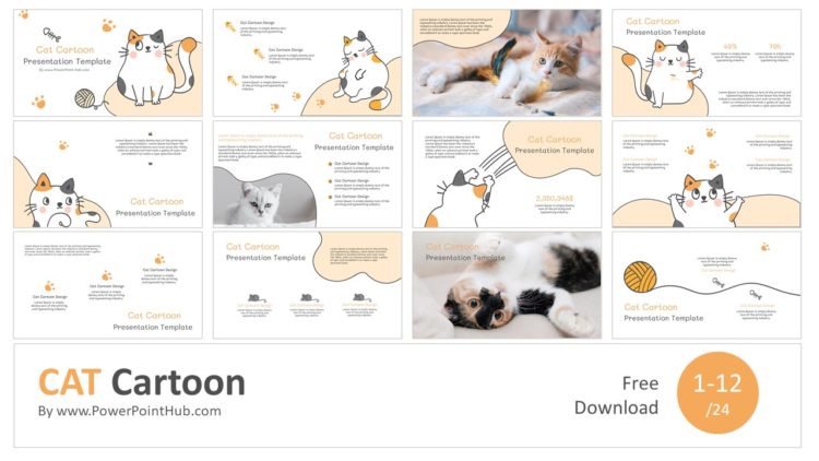 PowerPointHub-Cat-Cartoon-Slides-Thumbnail-1