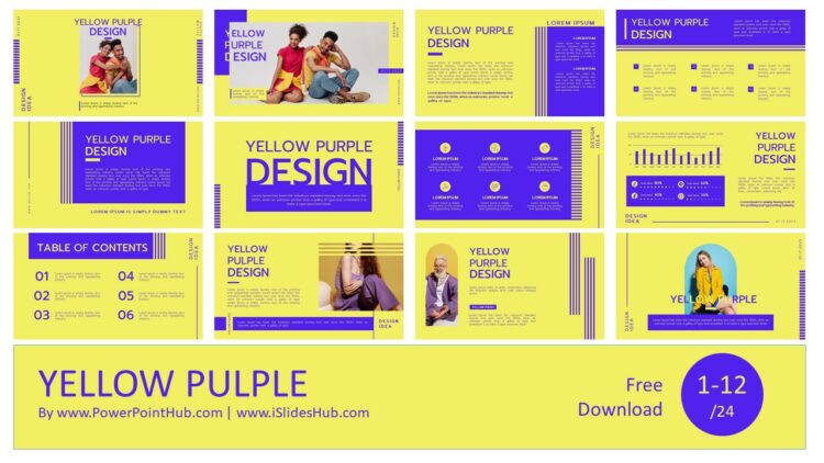 PowerPointHub-Yellow-Purple-Design-Slides-Thumbnail-1