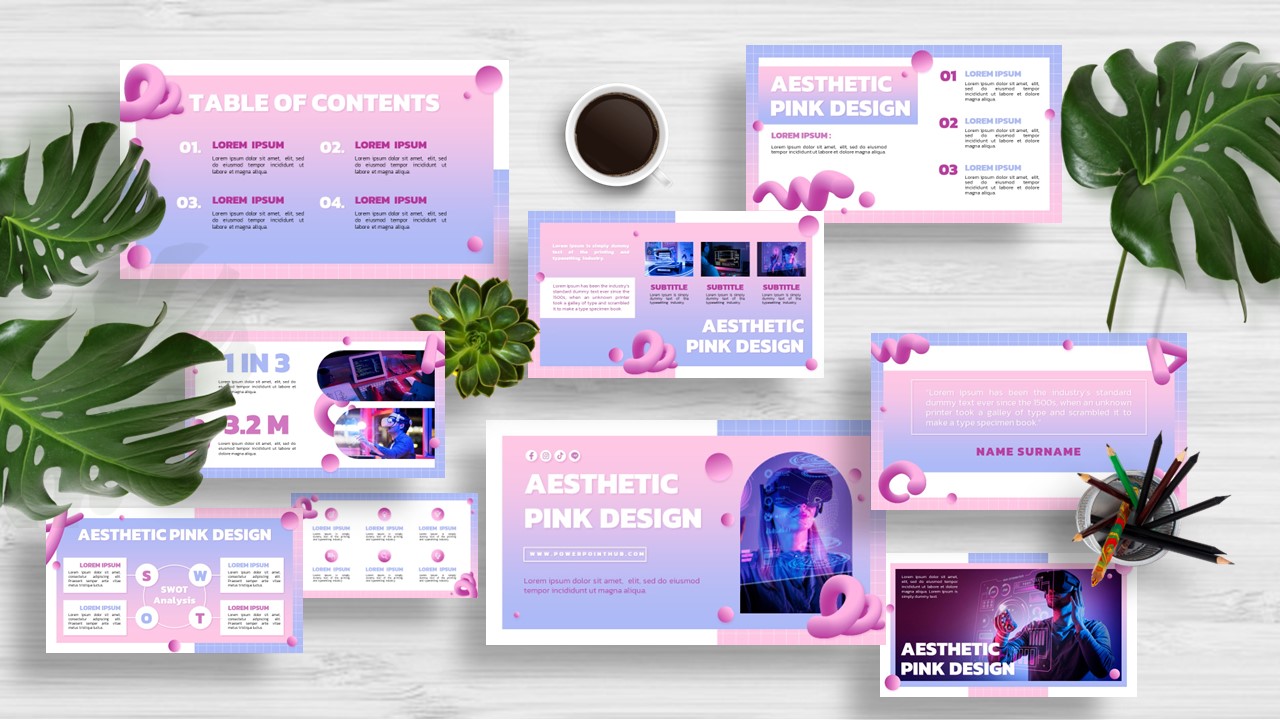 Elevate your presentations with our gradient pink and purple templates. Perfect for PowerPoint, Canva, Google Slides, and Keynote. Free Download.