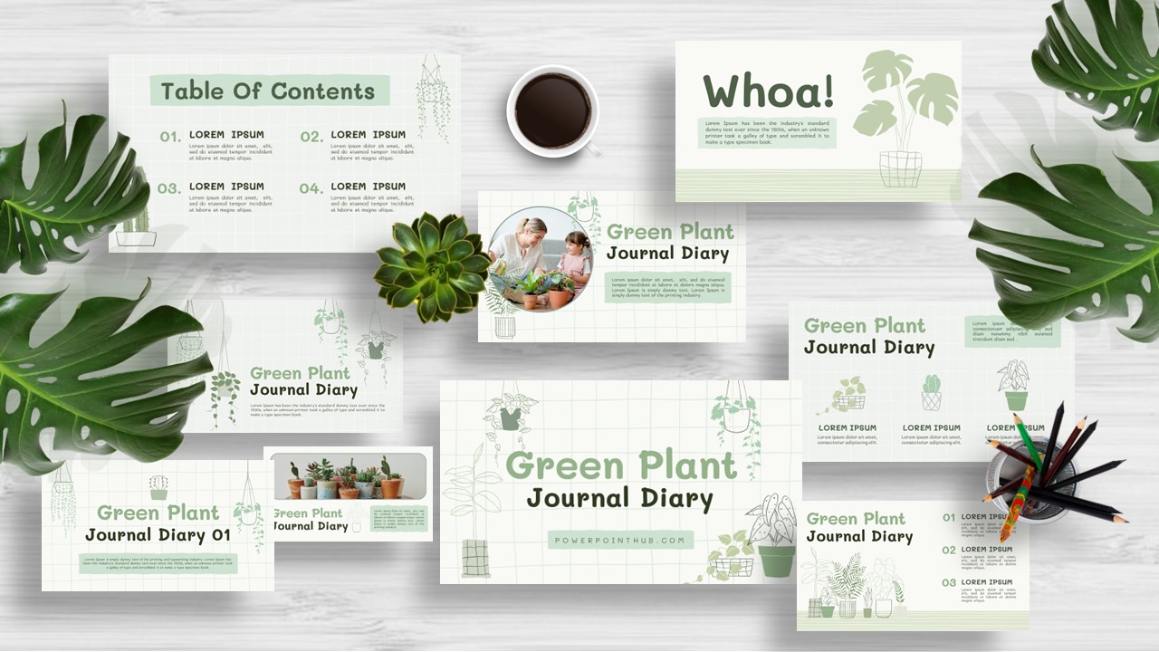 Engage your audience with our eco-friendly Green Plant presentation templates. Available for free for PowerPoint, Google Slides, Canva, and Keynote. Get your green on!