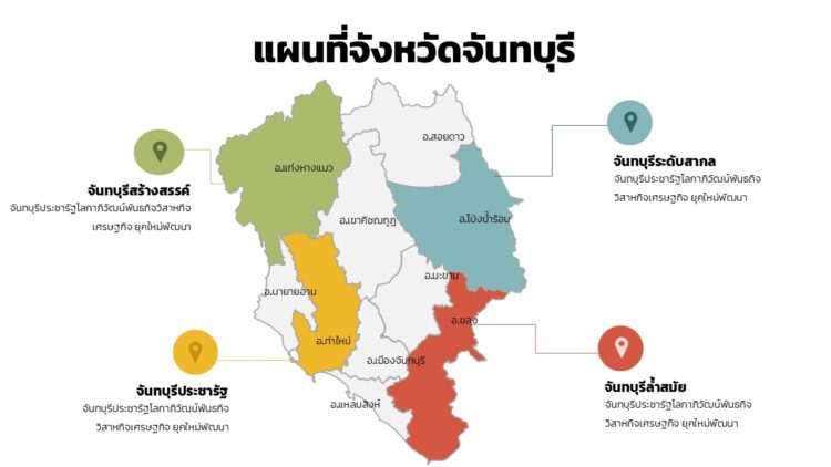 ดาวน์โหลดฟรีอินโฟกราฟฟิกแผนที่จังหวัดจันทบุรี แบบรายอำเภอแก้ไขได้ด้วยพาวเวอร์พอย พร้อมตัวอย่าง แก้ไขง่าย พร้อมใช้งาน ภาพเวกเตอร์สวยคมชัด