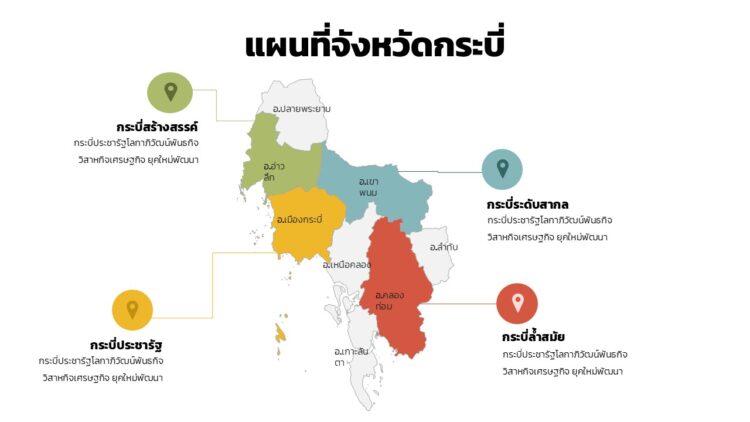 ดาวน์โหลดฟรีอินโฟกราฟฟิกแผนที่จังหวัดกระบี่ แบบรายอำเภอแก้ไขได้ด้วยพาวเวอร์พอย พร้อมตัวอย่าง แก้ไขง่าย พร้อมใช้งาน ภาพเวกเตอร์สวยคมชัด